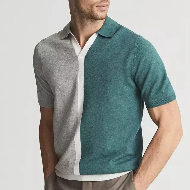 Men's Polo Collar Contrast Knitted Polo Shirt Short Sleeve Casual Pullover T-shirt
Men's Polo Collar Contrast Knitted Polo Shirt Short Sleeve Casual Pullover T-shirt