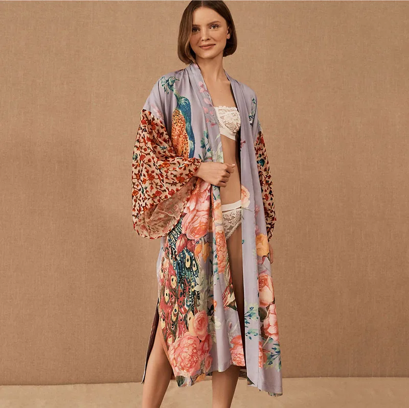 Bohemian Printed Bikini Cover-ups Sexy Peacock Kimono Dress Women Summer Clothing Beach Wear Swim Suit Cover Up
Bohemian Printed Bikini Cover-ups Sexy Peacock Kimono Dress Women Summer Clothing Beach Wear Swim Suit Cover Up