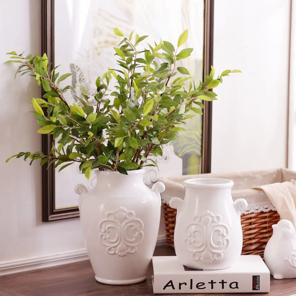 Retro American Rural White Ceramic Vase European Study Living Room Dining Table Decor Flower Arrangement Vase Home Decore Relief
Retro American Rural White Ceramic Vase European Study Living Room Dining Table Decor Flower Arrangement Vase Home Decore Relief