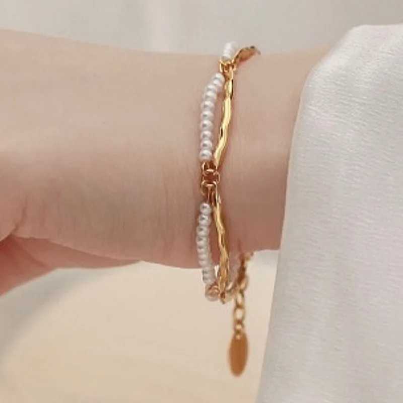 Titanium Steel Bracelet for Women Double Layer Pearl Bracelet 18K Genuine Gold Plating Without Fading Fashion Luxury Jewelry
Titanium Steel Bracelet for Women Double Layer Pearl Bracelet 18K Genuine Gold Plating Without Fading Fashion Luxury Jewelry