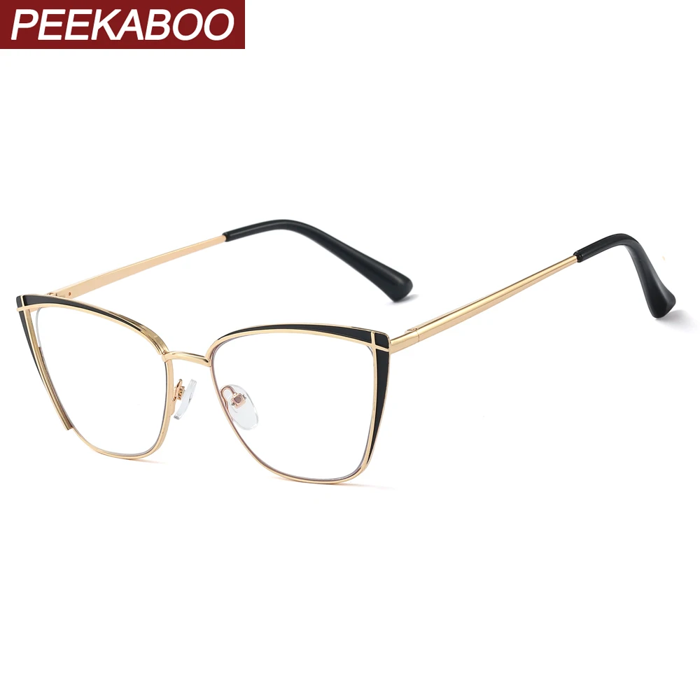 Peekaboo anti blue light cat eye glasses for women gold metal computer eyeglasses optical clear lens spring hinge pink white
Peekaboo anti blue light cat eye glasses for women gold metal computer eyeglasses optical clear lens spring hinge pink white