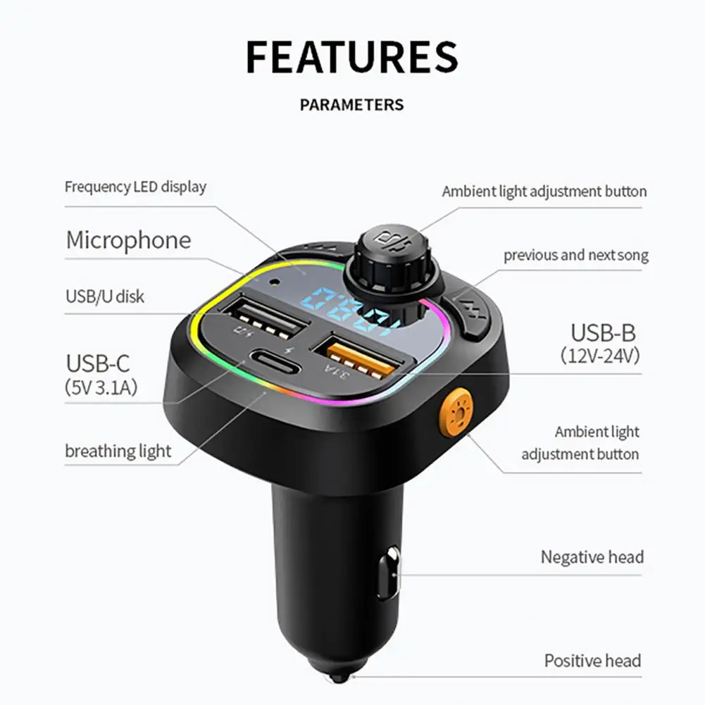 Автомобильное зарядное устройство USB с RGB-подсветкой, высокопроизводительный источник питания, быстрая зарядка, автомобильное зарядное уст...
Автомобильное зарядное устройство USB с RGB-подсветкой, высокопроизводительный источник питания, быстрая зарядка, автомобильное зарядное уст...