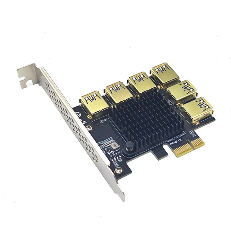 PCI Express Riser Card PCI-E 1X 1 To 6 USB 3.0 Adapter 6 Port Riser Multiplier Card Expansion Card Adapter
PCI Express Riser Card PCI-E 1X 1 To 6 USB 3.0 Adapter 6 Port Riser Multiplier Card Expansion Card Adapter