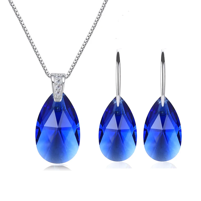 Original Crystals from Austria Water Drop Jewelry Sets Pendant Necklace Drop Earrings Silver Color for Women Friends Birthday
Original Crystals from Austria Water Drop Jewelry Sets Pendant Necklace Drop Earrings Silver Color for Women Friends Birthday