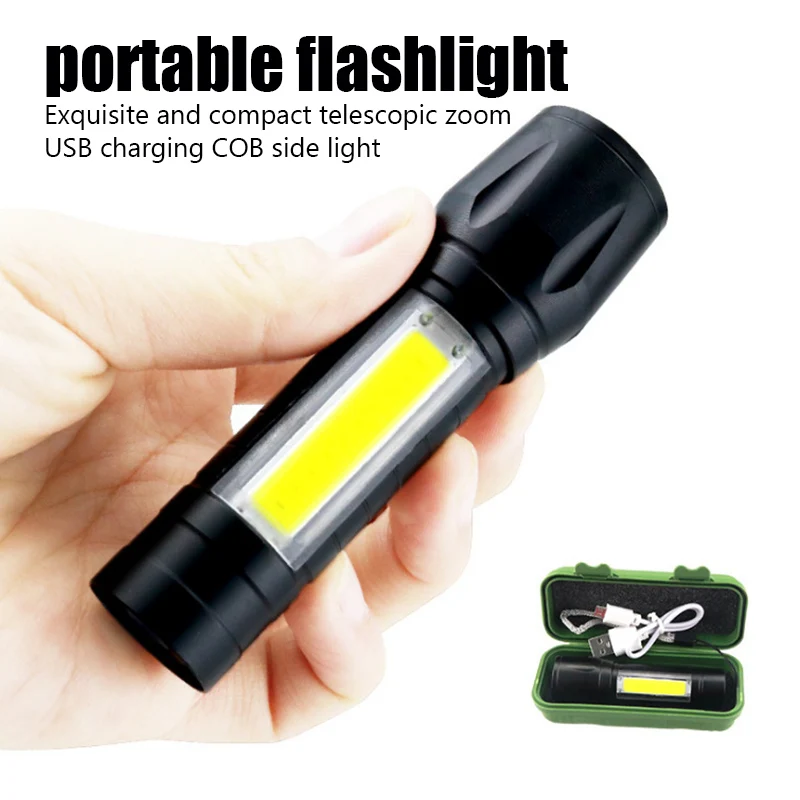 Flashlight With Side Light Portable USB LED Charging Outdoor Emergency Mini Flashlight Rechargeable 3 Modes Zoomable Lantern
Flashlight With Side Light Portable USB LED Charging Outdoor Emergency Mini Flashlight Rechargeable 3 Modes Zoomable Lantern