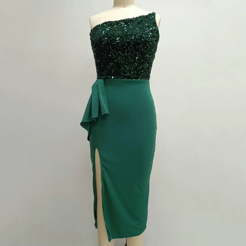 Attractive Hidden Zipper Side Split Hem Elegant One Shoulder Sequins Bodycon Dress Streetwear Party Dress Evening Dress
Attractive Hidden Zipper Side Split Hem Elegant One Shoulder Sequins Bodycon Dress Streetwear Party Dress Evening Dress