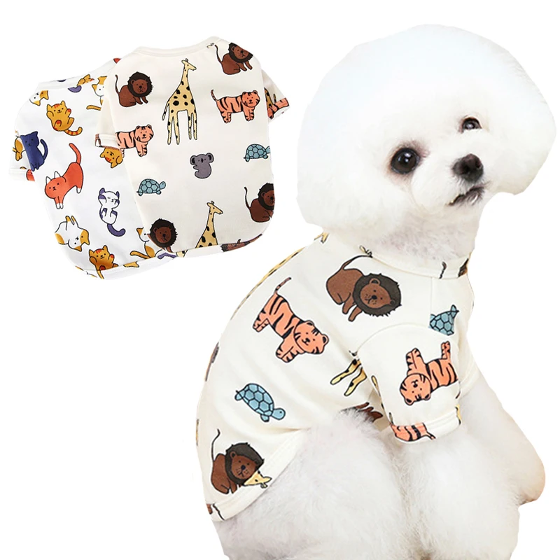 Summer Dog Clothes Cute Cartoon Print Puppy T-shirt Animal Pattern Pets Vest for Small To Medium Dogs Chihuahua Bulldog Costumes
Summer Dog Clothes Cute Cartoon Print Puppy T-shirt Animal Pattern Pets Vest for Small To Medium Dogs Chihuahua Bulldog Costumes