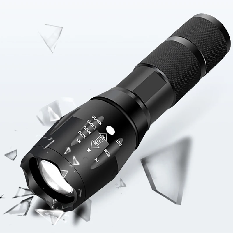 T6/L2 Ultra Bright Led Flashlight Torch 5 Switch Modes Waterproof Zoomable 18650 Battery Rechargeable Flashlight Camping Light
T6/L2 Ultra Bright Led Flashlight Torch 5 Switch Modes Waterproof Zoomable 18650 Battery Rechargeable Flashlight Camping Light