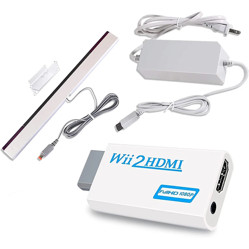 3 in 1 Accessories Bundle Kits for Wii AC Power Supply Adapter + Wii to hdmi Converter and Wired Infrared Ray Sensor Bar 
3 in 1 Accessories Bundle Kits for Wii AC Power Supply Adapter + Wii to hdmi Converter and Wired Infrared Ray Sensor Bar