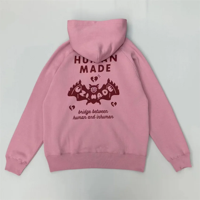 New Cardigan Human Made Cartoon Bat Inlaid With Diamond Vintage Hoodie Men Women Pink Oversized Pullover Hooded gym
New Cardigan Human Made Cartoon Bat Inlaid With Diamond Vintage Hoodie Men Women Pink Oversized Pullover Hooded gym