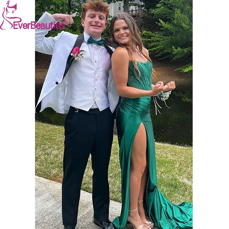 Mermaid Prom Dresses Sexy Side Slit Evening Dresses Satin Appliques Formal Dresses Sweetheart Maxi Party Gowns
Mermaid Prom Dresses Sexy Side Slit Evening Dresses Satin Appliques Formal Dresses Sweetheart Maxi Party Gowns