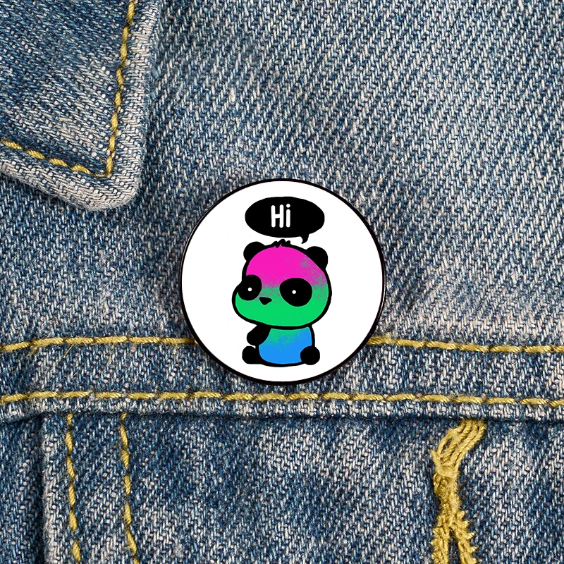 Polysexual pride panda hi' Pin Custom Brooches Shirt Lapel teacher Bag backpacks Badge Cartoon gift brooches pins for women
Polysexual pride panda hi' Pin Custom Brooches Shirt Lapel teacher Bag backpacks Badge Cartoon gift brooches pins for women