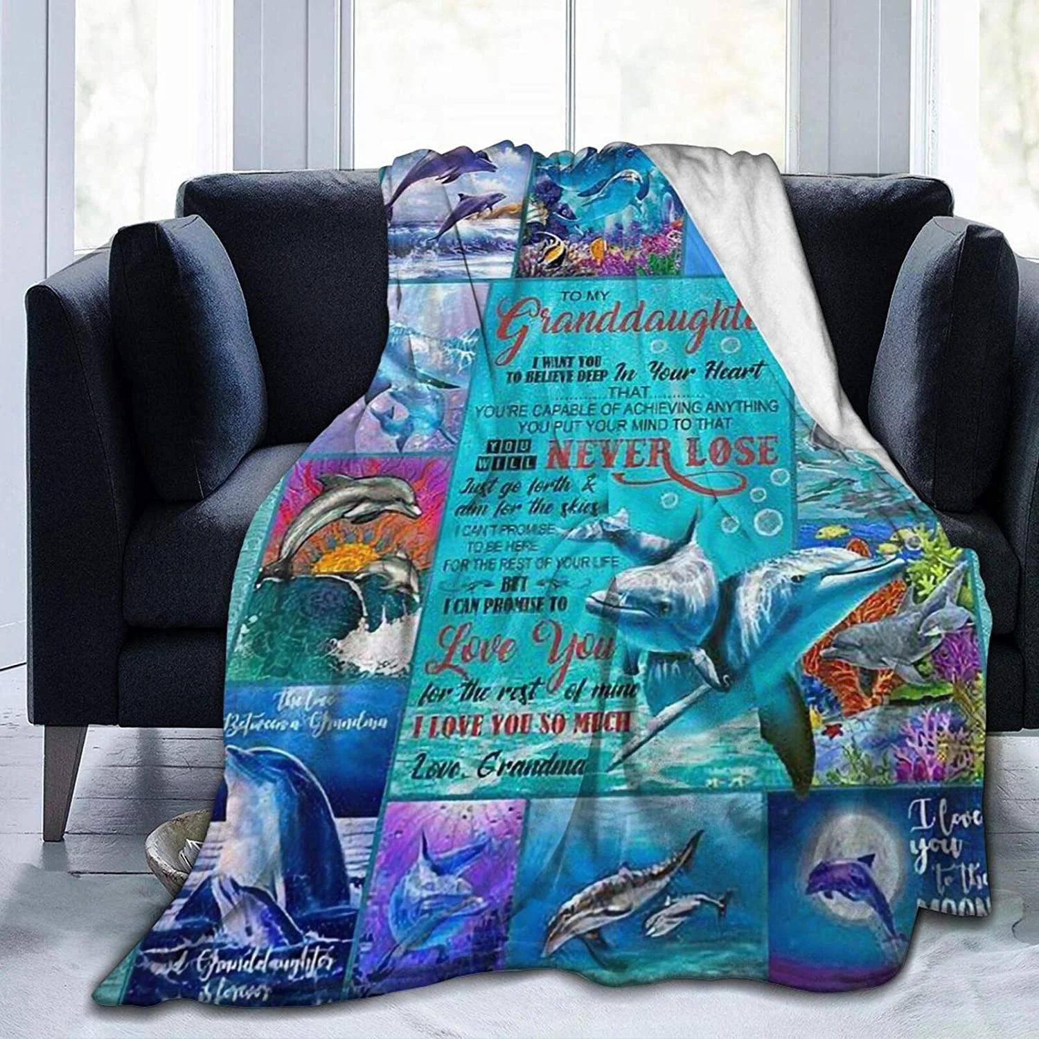 Throw Blanket - to My Granddaughter Dolphin Fleece Throw Blanket,Super Soft Ultra-Soft Micro Fleece Blanket for Bed Soft
Throw Blanket - to My Granddaughter Dolphin Fleece Throw Blanket,Super Soft Ultra-Soft Micro Fleece Blanket for Bed Soft