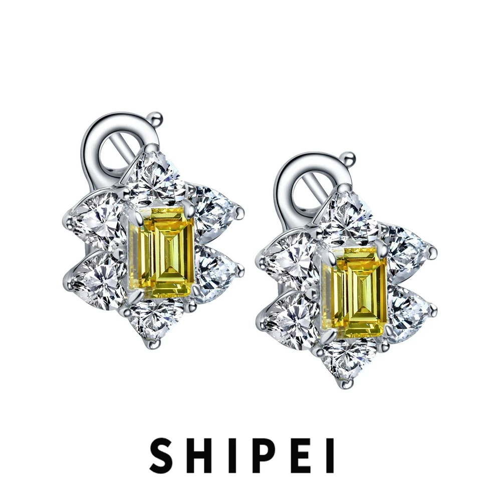 SHIPEI Luxury 925 Sterling Silver Emerald Cut 1CT Citrine White Sapphire Gemstone Women Studs Earrings Wedding Fine Jewelry Gift
SHIPEI Luxury 925 Sterling Silver Emerald Cut 1CT Citrine White Sapphire Gemstone Women Studs Earrings Wedding Fine Jewelry Gift
