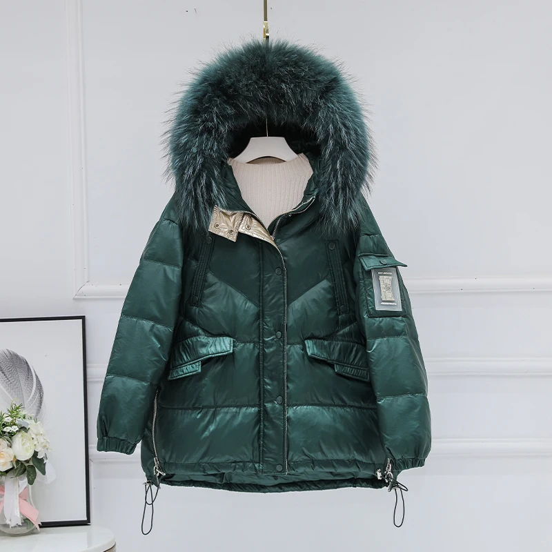 New Women Fashion Raccoon Fur Collar Down Jacket Casual Style Autumn Winter Coats And Parkas Female Outwear
New Women Fashion Raccoon Fur Collar Down Jacket Casual Style Autumn Winter Coats And Parkas Female Outwear