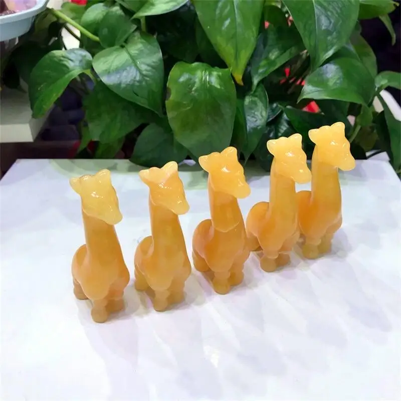 7.5cm Natural Yellow Calcite Crystal Handmade Carved Giraffe Polished Powerful Animal Statue for Home Decoration Gift 1pcs
7.5cm Natural Yellow Calcite Crystal Handmade Carved Giraffe Polished Powerful Animal Statue for Home Decoration Gift 1pcs