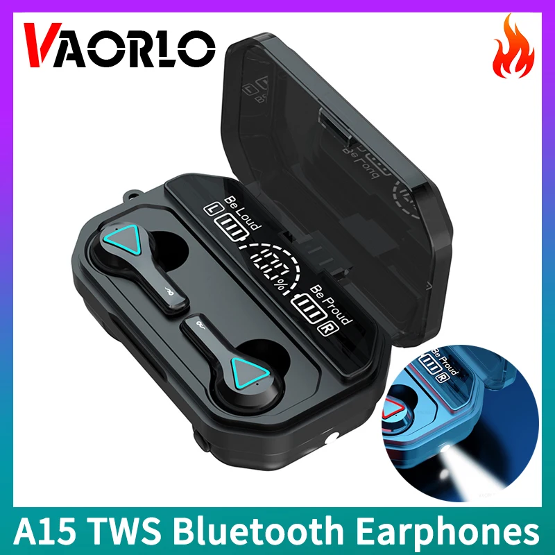 A15 TWS Bluetooth 5.1 Headphones LED Display 3D Hifi Subwoofer Sport Gaming Music Noice Cancelling Wireless Earphones 2000mAh - купить по