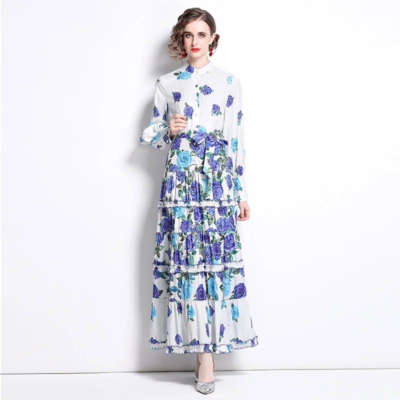 Women Spring Designer Elegant Floral Dress Sexy Ruffles Buttons Wedding Cocktail Party Robe Female Vinatge Maxi Dresses Vestidos
Women Spring Designer Elegant Floral Dress Sexy Ruffles Buttons Wedding Cocktail Party Robe Female Vinatge Maxi Dresses Vestidos