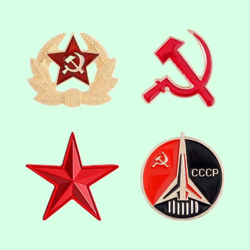 Retro Socialist Pointed Star Symbol Enamel Pin Red Star Sickle Hammer Cold War Brooches Gift Icon Badge Lapel Pin For Clothes
Retro Socialist Pointed Star Symbol Enamel Pin Red Star Sickle Hammer Cold War Brooches Gift Icon Badge Lapel Pin For Clothes
