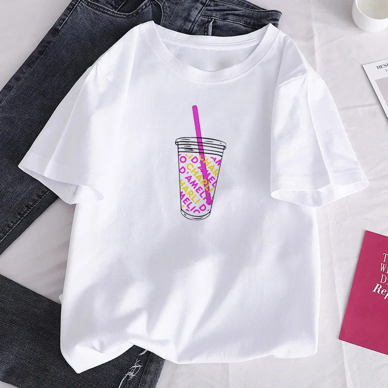 Women's T-shirt O-Neck Short Sleeve Charli DAmelio Ice Coffee Splash Harajuku Graphic T-shirt Girl T-shirt
Women's T-shirt O-Neck Short Sleeve Charli DAmelio Ice Coffee Splash Harajuku Graphic T-shirt Girl T-shirt
