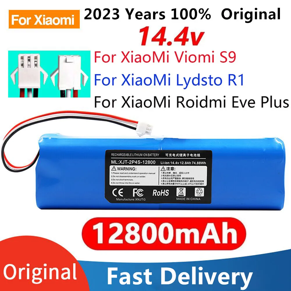 Original for XiaoMi Lydsto R1 Viomi S9 Eve Plus Rechargeable Battery Robot Vacuum Cleaner R1 with Capacity 12800mAh Batteries
Original for XiaoMi Lydsto R1 Viomi S9 Eve Plus Rechargeable Battery Robot Vacuum Cleaner R1 with Capacity 12800mAh Batteries
