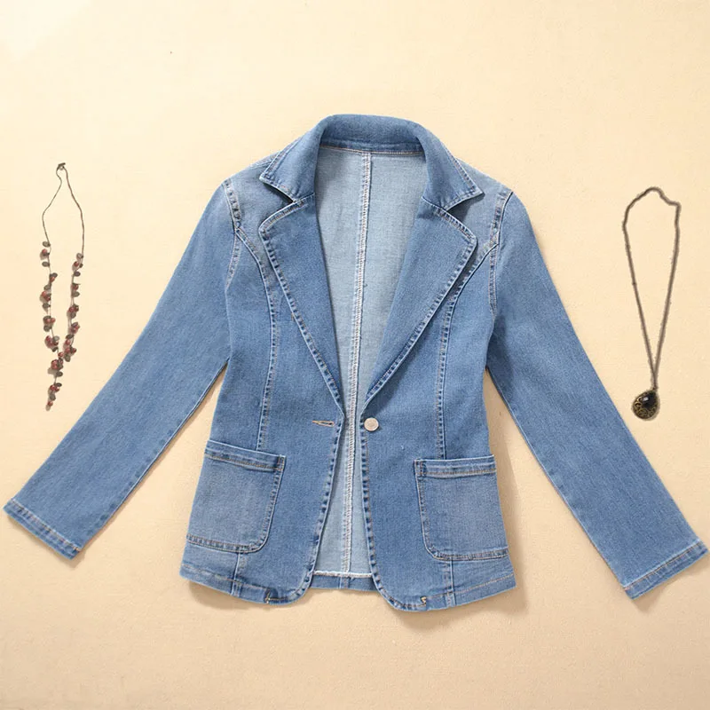 Autumn Vintage Blue Elasticity Slim Short Denim Jacket Women Cowboy Outerwear Suit Collar Big Pocket Jeans Jacket Coat Female
Autumn Vintage Blue Elasticity Slim Short Denim Jacket Women Cowboy Outerwear Suit Collar Big Pocket Jeans Jacket Coat Female