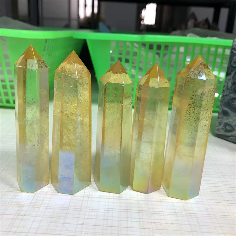 Natural Stones Aura Yellow Quartz Crystal Wand Point Polished Healing Reiki Gemstones Home Decoration
Natural Stones Aura Yellow Quartz Crystal Wand Point Polished Healing Reiki Gemstones Home Decoration