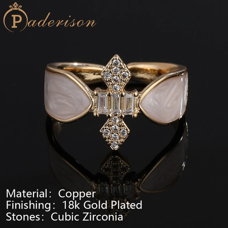 Elegant Fairy Shiny Zircon Cross Resin Opening Ring for Women Exquisite White Party Adjustable Finger Ring 18k Gold-plated Gifts
Elegant Fairy Shiny Zircon Cross Resin Opening Ring for Women Exquisite White Party Adjustable Finger Ring 18k Gold-plated Gifts
