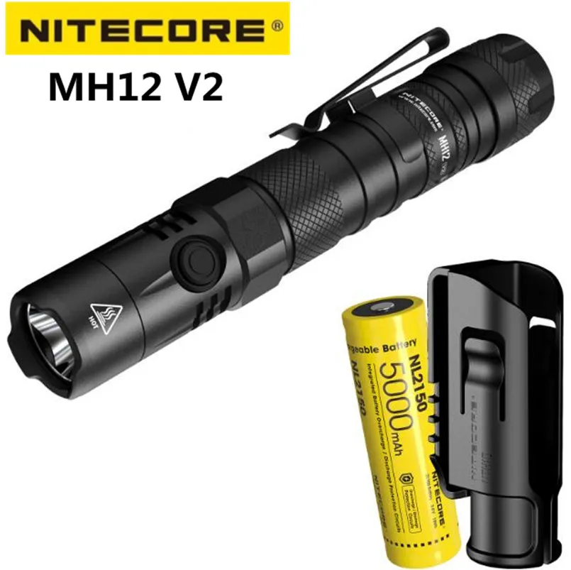 NITECORE MH12 V2 Tactical Flashlight 1200LM CREE XP-L2 V6 LED USB-C Rechargeable Military Outdoor Camping with 5000mAh Battery
NITECORE MH12 V2 Tactical Flashlight 1200LM CREE XP-L2 V6 LED USB-C Rechargeable Military Outdoor Camping with 5000mAh Battery