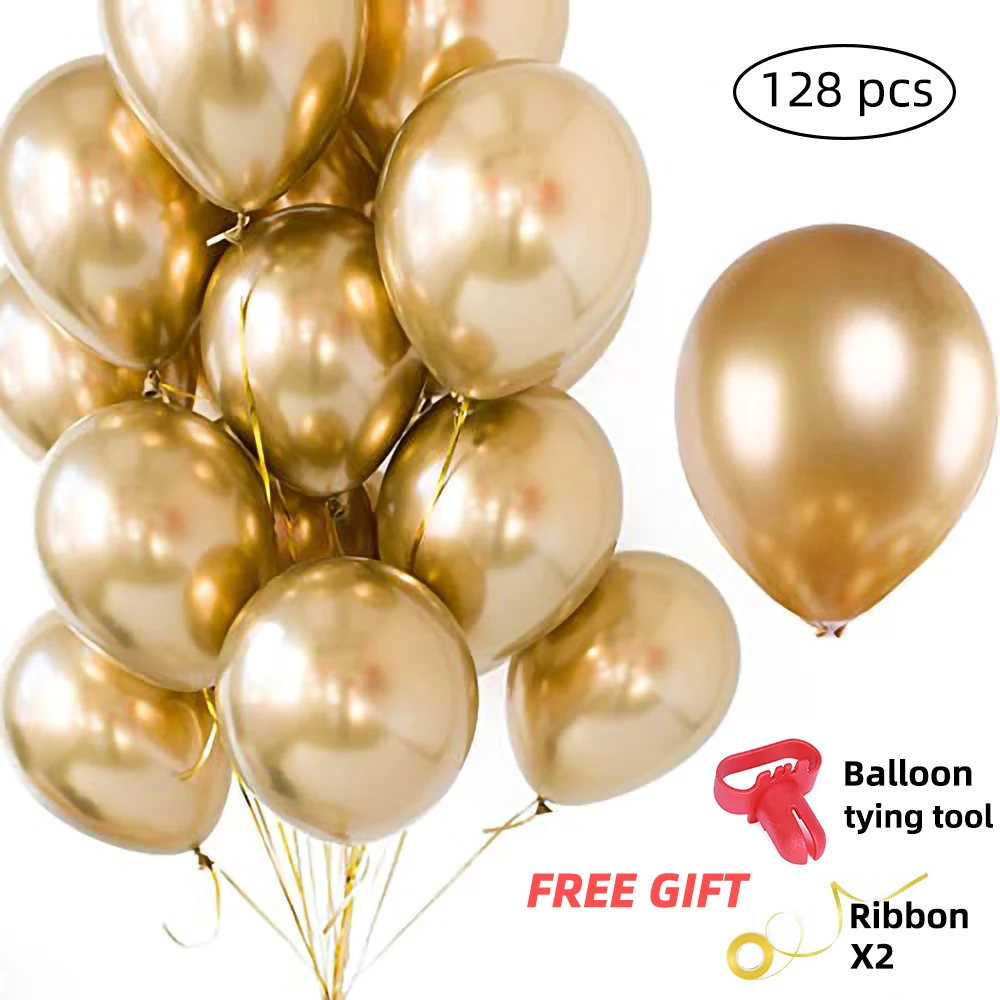 Wholesale 128pcs Gold Metallic Party Balloons 12 Inch Assorted Metal Chrome Alloy Latex Balloon for Birthday New Year Decoration
Wholesale 128pcs Gold Metallic Party Balloons 12 Inch Assorted Metal Chrome Alloy Latex Balloon for Birthday New Year Decoration