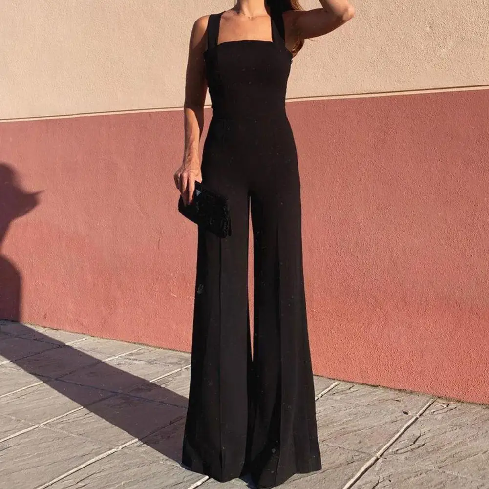 Hot!Lady Jumpsuit Back Zipper Formal Elegant Cross Strap Slim Fit Square Neck Sleeveless Wide Leg Women Romper Female Clothes
Hot!Lady Jumpsuit Back Zipper Formal Elegant Cross Strap Slim Fit Square Neck Sleeveless Wide Leg Women Romper Female Clothes