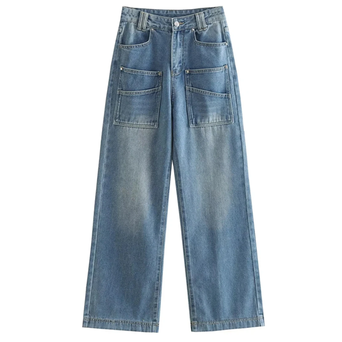 Maxdutti Boyfriend Loose Straight Mom Jeans Women American Vintage Pockets Cargo Denim Pants
Maxdutti Boyfriend Loose Straight Mom Jeans Women American Vintage Pockets Cargo Denim Pants