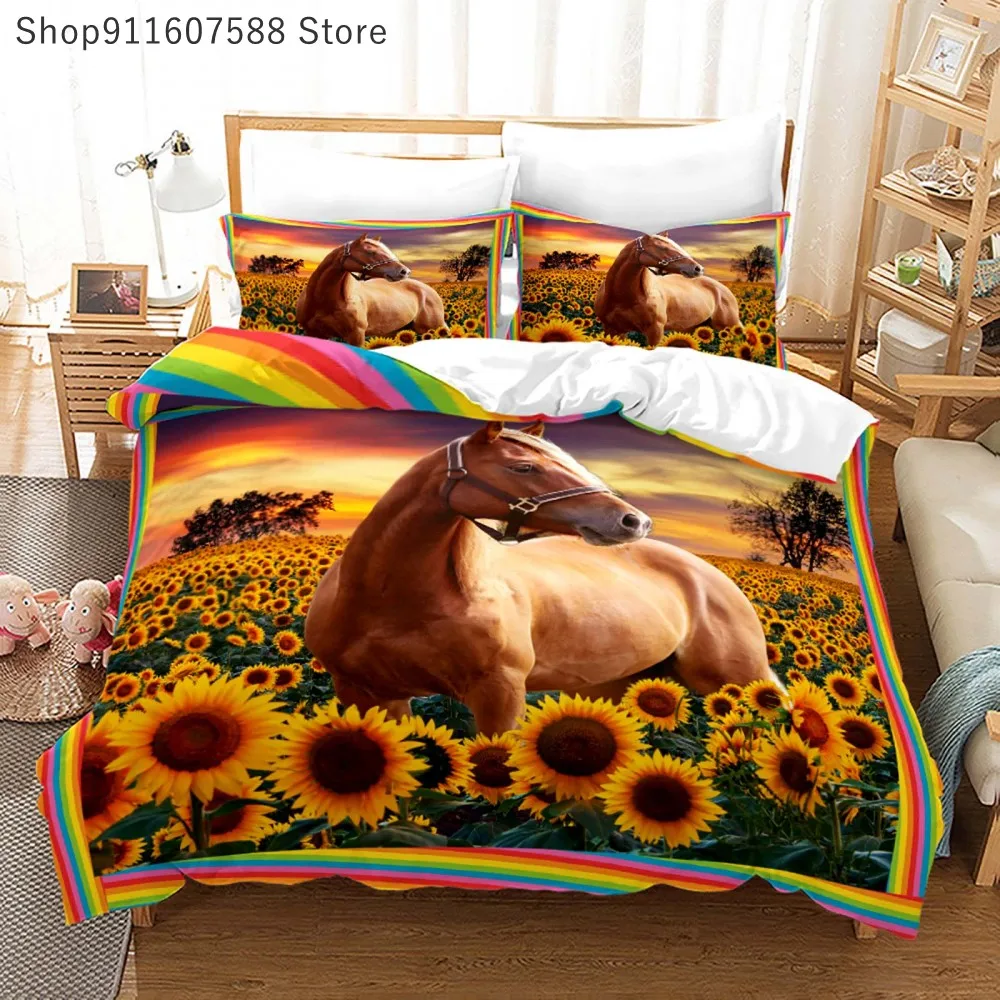 Luxury Brown Horse Sunflower Bedding Set Animal Horses Duvet Cover Fashion Design Bed Linen Queen Size Custom Bedspread
Luxury Brown Horse Sunflower Bedding Set Animal Horses Duvet Cover Fashion Design Bed Linen Queen Size Custom Bedspread