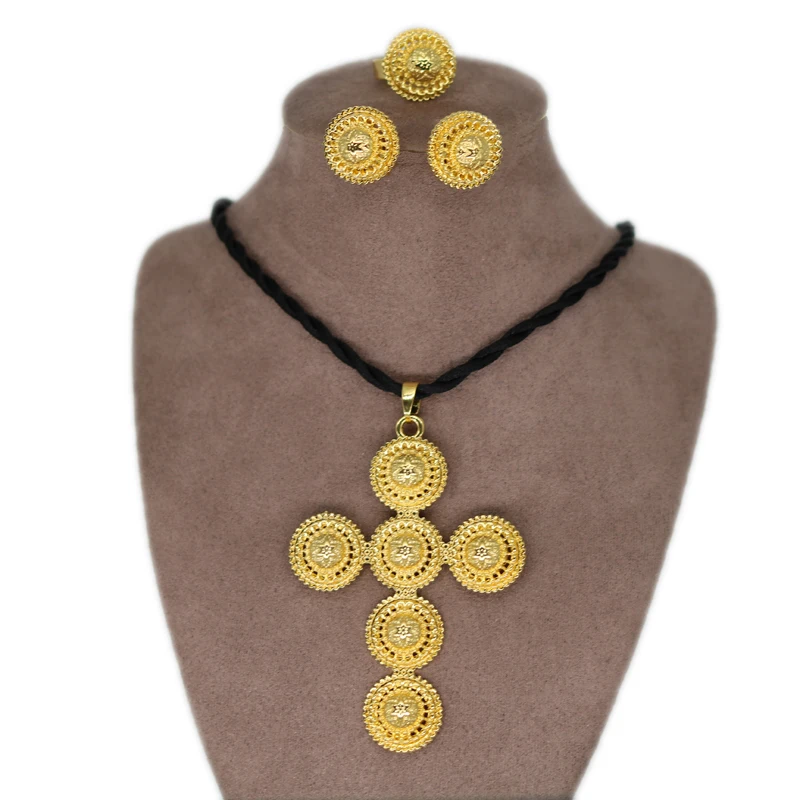 Ethiopia Traditional Cross Jewelry Set Necklace and Earrings Ethiopia Gold Eritrea Set for Women Habesha Wedding Party Gifts
Ethiopia Traditional Cross Jewelry Set Necklace and Earrings Ethiopia Gold Eritrea Set for Women Habesha Wedding Party Gifts