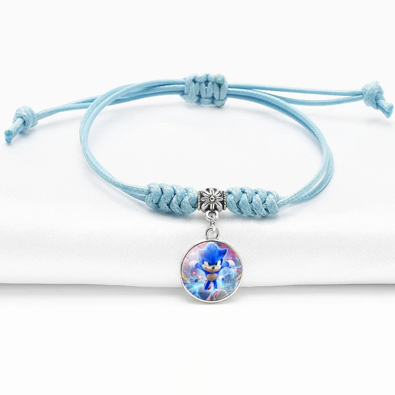 

Blue Stone Bracelet Cartoon Sonic The Hedgehog Stylish High-value Creative Lucky Knot Bracelet Anime Accessories Birthday Gift