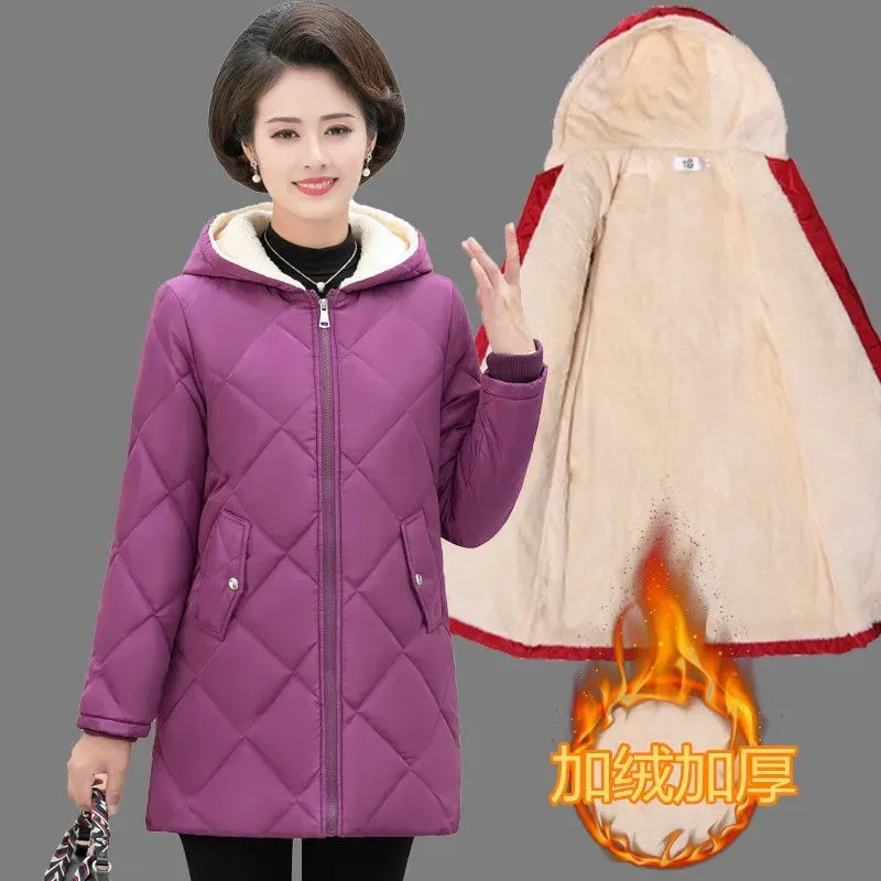 NEW Winter Women Jacket Plus Velvet Warm Mide Age Parker Women Jacket Coat Fashion Causal Cotton Padded Female Coat Outwear 5XL
NEW Winter Women Jacket Plus Velvet Warm Mide Age Parker Women Jacket Coat Fashion Causal Cotton Padded Female Coat Outwear 5XL