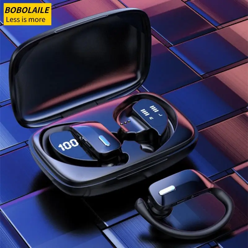 Sports Earphones With Wireless Earbuds Led Display Over-Ear Buds Earhooks Built In Mic Deep Bass Ear Headset For Workout Running
Sports Earphones With Wireless Earbuds Led Display Over-Ear Buds Earhooks Built In Mic Deep Bass Ear Headset For Workout Running