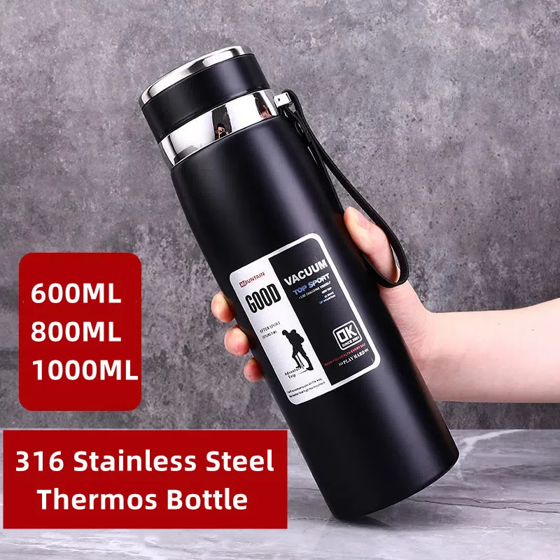 1000ML Portable 316 Stainless Steel Thermal Water Bottle Thermoses Vacuum Flask Tumbler Outdoor Keeps Cold And Heat Thermos Cup
1000ML Portable 316 Stainless Steel Thermal Water Bottle Thermoses Vacuum Flask Tumbler Outdoor Keeps Cold And Heat Thermos Cup