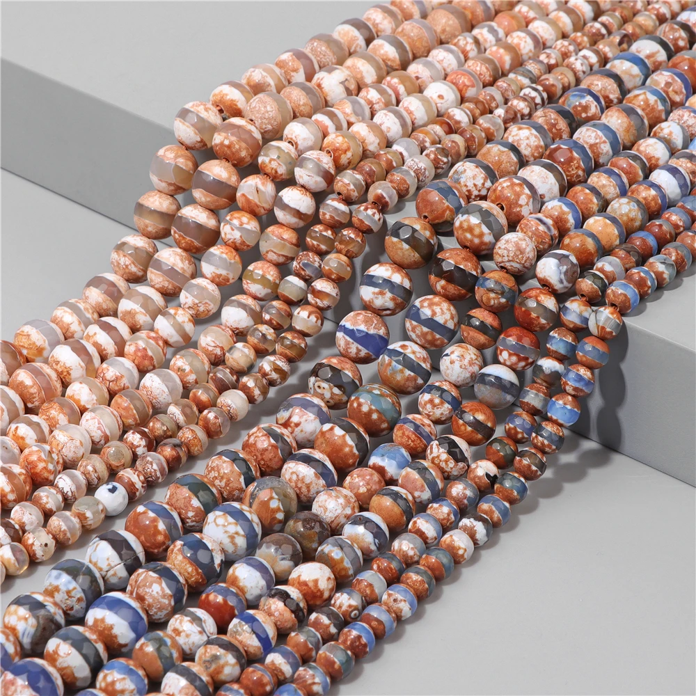 15.5" Natural Faceted Round Tibetan Beads Dzi Agat Beads For DIY Making Jewelry Necklace Bracelets Buddhist Meditation 6/8/10mm
15.5" Natural Faceted Round Tibetan Beads Dzi Agat Beads For DIY Making Jewelry Necklace Bracelets Buddhist Meditation 6/8/10mm