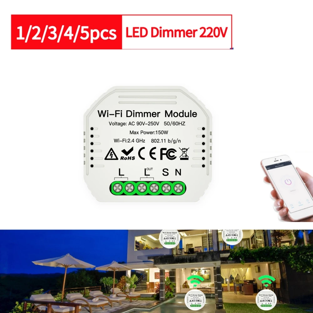 Mini WiFi Smart Light Dimmer Module/Switch Module Support Tuya Smart/Smart Life APP 1 Way Remote Control 220V Switch Button
Mini WiFi Smart Light Dimmer Module/Switch Module Support Tuya Smart/Smart Life APP 1 Way Remote Control 220V Switch Button