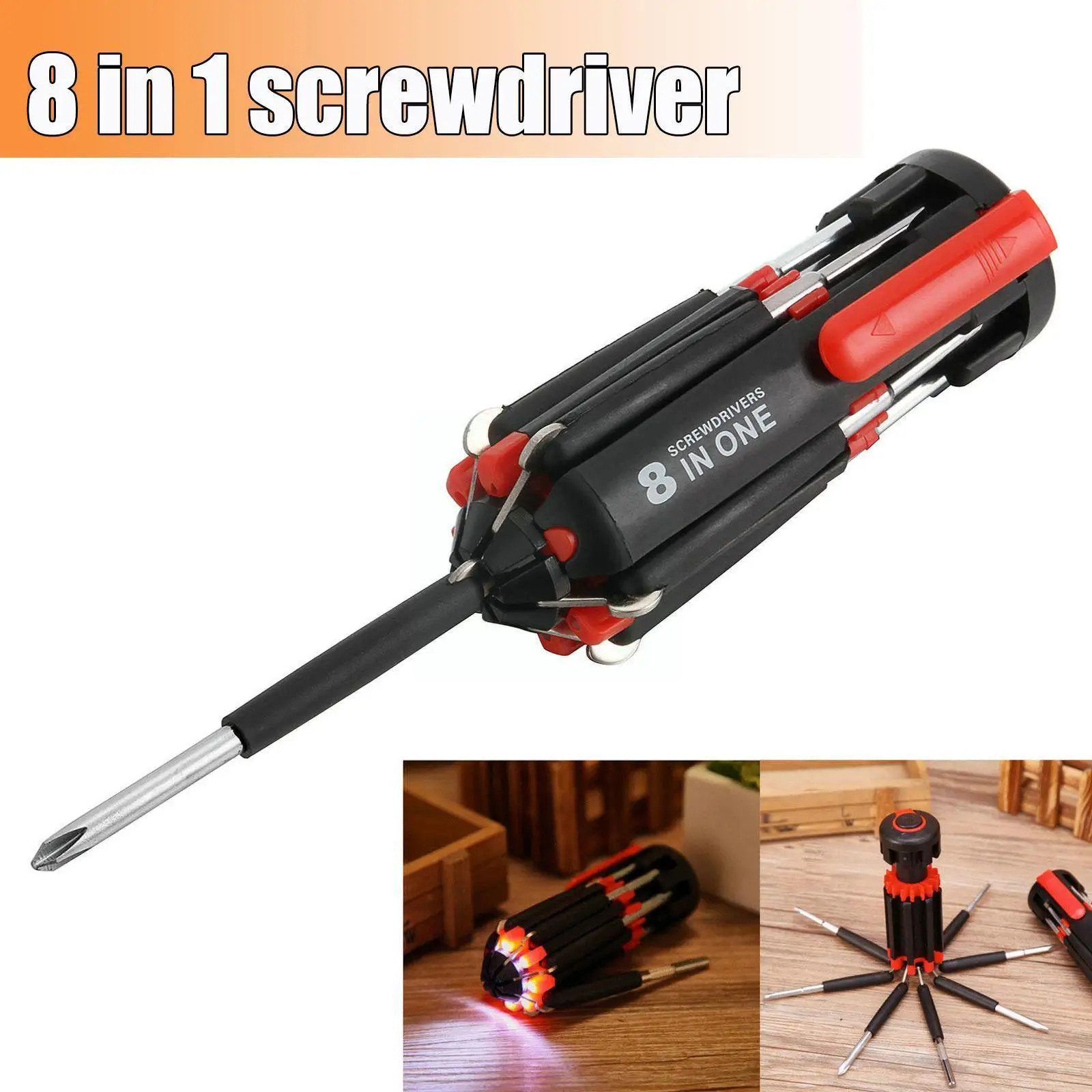 Portable Multifunctional 8 In 1 Screwdriver With Led Flashlight Screwdriver Outdoor Multi-purpose Car Multi-function Tool D0k4
Portable Multifunctional 8 In 1 Screwdriver With Led Flashlight Screwdriver Outdoor Multi-purpose Car Multi-function Tool D0k4