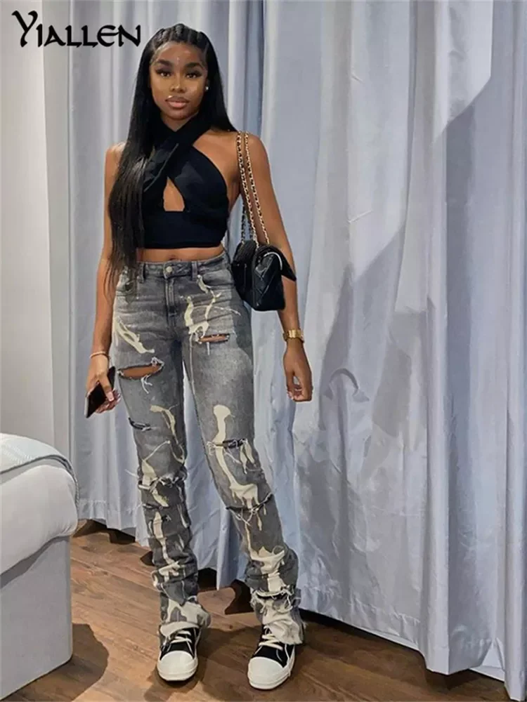 Yiallen Cotton Hole Jeans Trend Y2K Woman Pants Chic Print Stacked Indie Denim Skinny Elastic Slim Casual Streetwear Trousers
Yiallen Cotton Hole Jeans Trend Y2K Woman Pants Chic Print Stacked Indie Denim Skinny Elastic Slim Casual Streetwear Trousers
