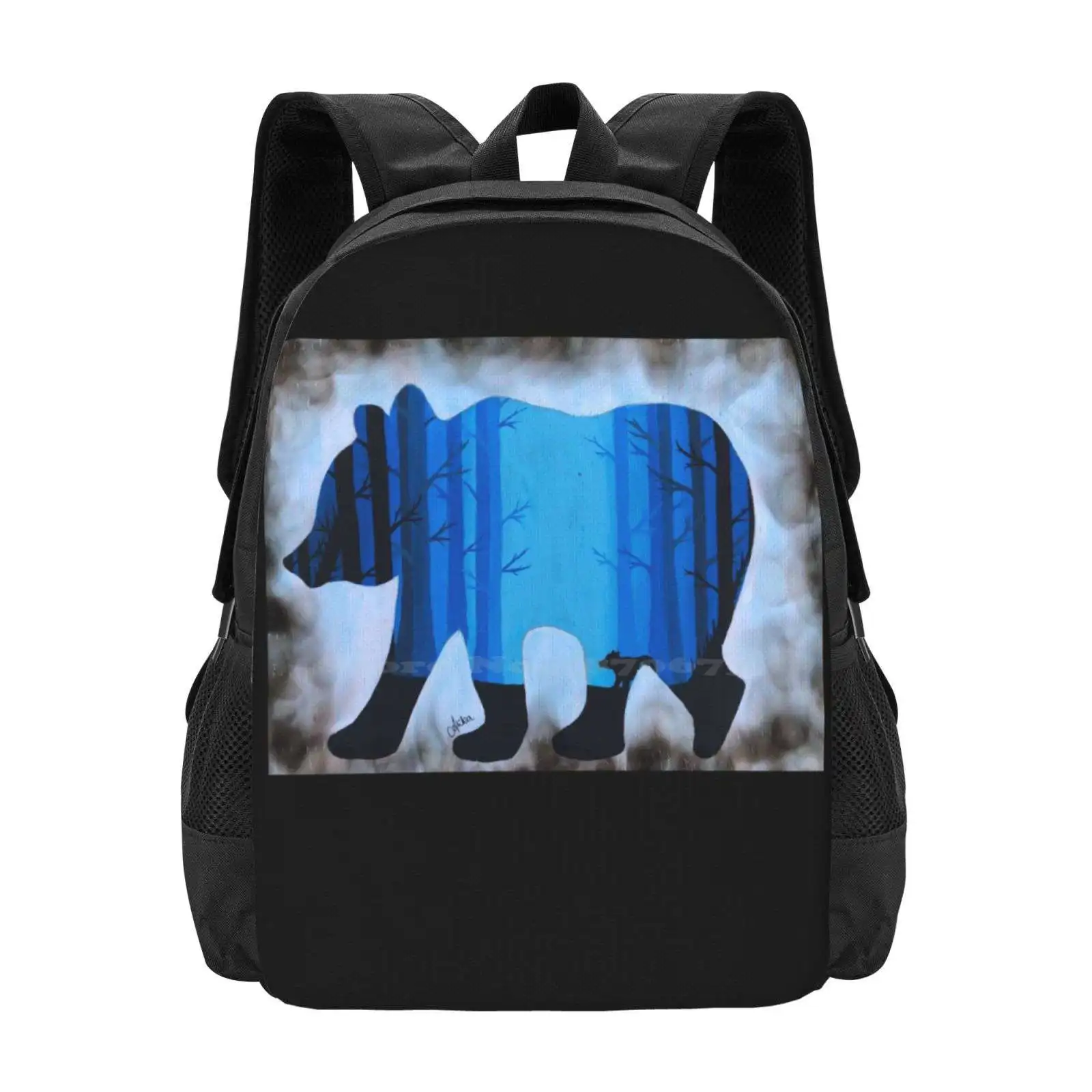 

Into The Forest ( Bear ) Hot Sale Backpack Fashion Bags Bear Forest Animal Wildlife Trees Nature Hunting Smoke Athestic Woods