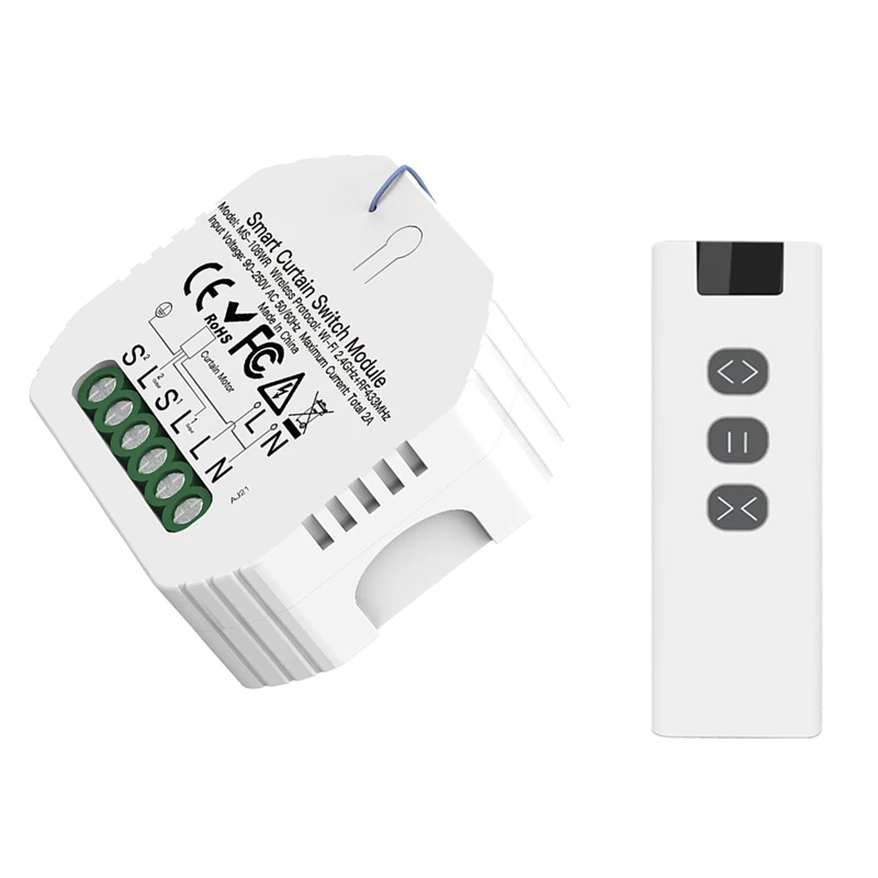 Tuya Wifi RF Roller Blind Shutter Curtain Switch Module With Remote For Electric Motor Sunscreen For Google Home Alexa
Tuya Wifi RF Roller Blind Shutter Curtain Switch Module With Remote For Electric Motor Sunscreen For Google Home Alexa