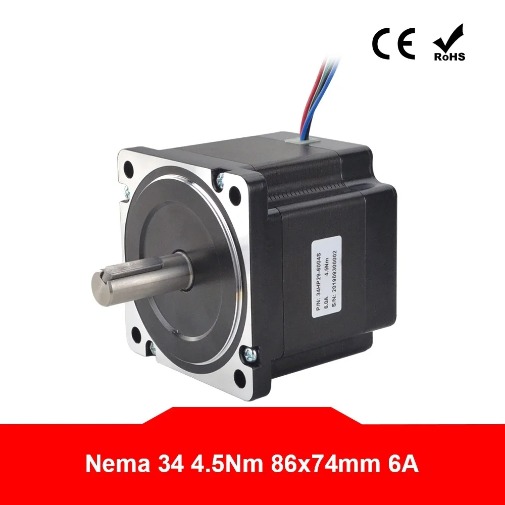 Шаговый двигатель Nema 34, 74 мм 1,8 градусов 4,5 нм Nema34, шаговый двигатель 6 А, 14 мм, вал 4-lead, для фрезерных станков с ЧПУ
Шаговый двигатель Nema 34, 74 мм 1,8 градусов 4,5 нм Nema34, шаговый двигатель 6 А, 14 мм, вал 4-lead, для фрезерных станков с ЧПУ