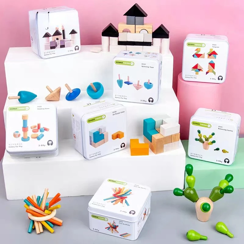 Wooden Toy Kids Early Educational Toy Metal Box Wooden Building Blocks Travel Parent-child Interaction Toy Children Puzzles Toy
Wooden Toy Kids Early Educational Toy Metal Box Wooden Building Blocks Travel Parent-child Interaction Toy Children Puzzles Toy