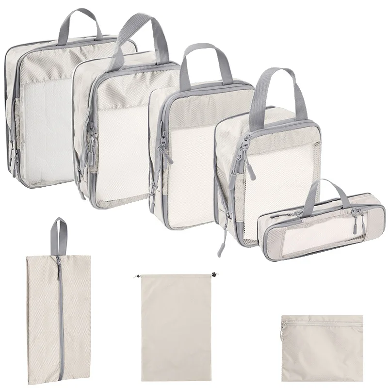 8PCS Travel Storage Bag Compressible Packing Cubes Foldable Waterproof Travel Suitcase Nylon Portable Handbag Luggage Organizer
8PCS Travel Storage Bag Compressible Packing Cubes Foldable Waterproof Travel Suitcase Nylon Portable Handbag Luggage Organizer