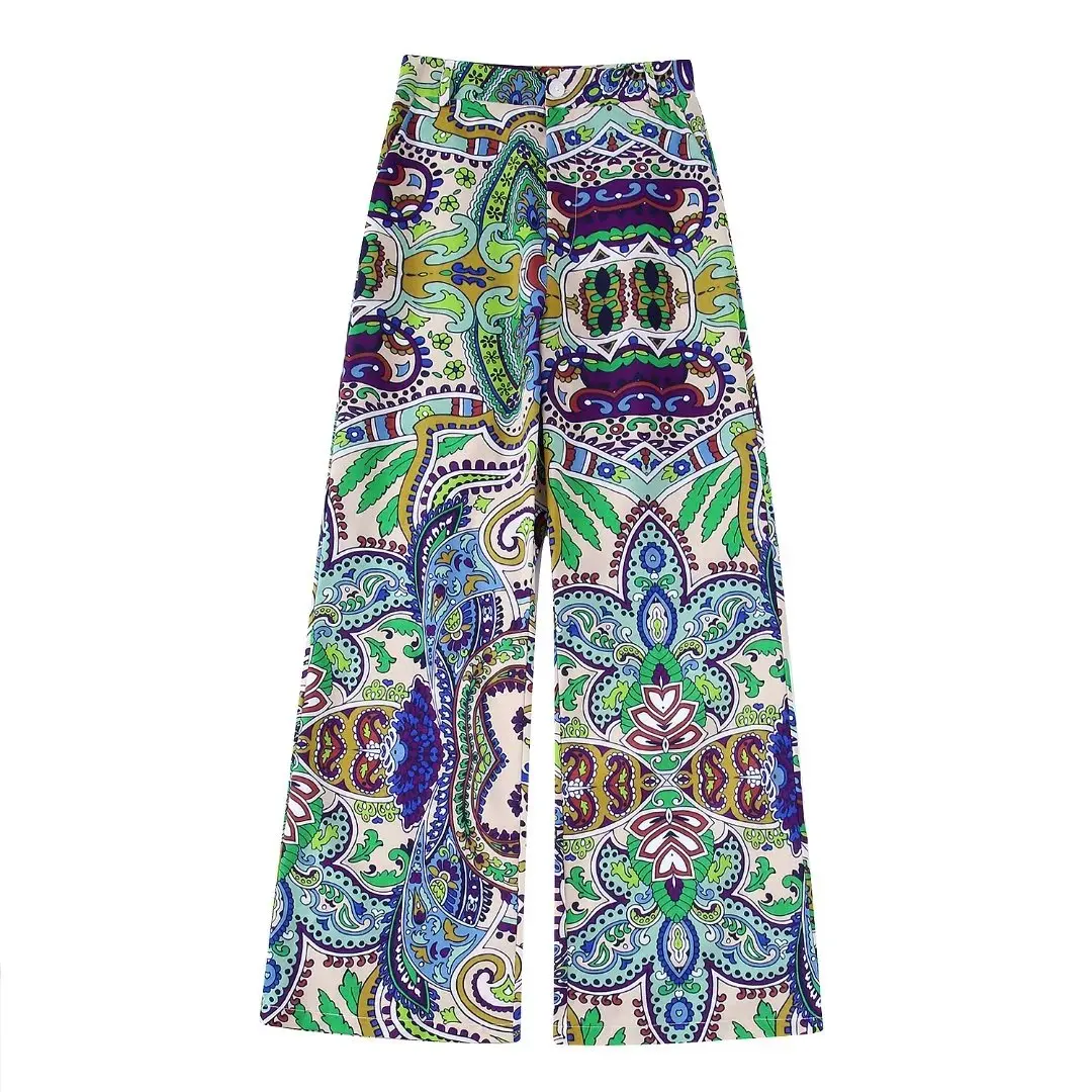 2022 Women Fashion Side Pockets Printed Wide Leg Pants Vintage High Waist Zipper Fly Female Trousers Mujer
2022 Women Fashion Side Pockets Printed Wide Leg Pants Vintage High Waist Zipper Fly Female Trousers Mujer