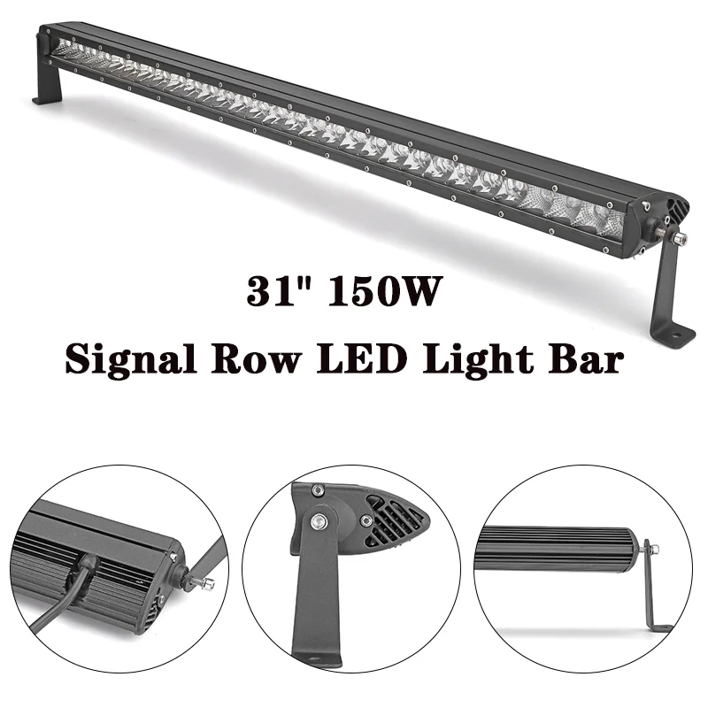 

Car 31" Signal Row 150W LED Light Bar /Work Light 12V 24V IP67 For Jeep SUV Truck 4X4 UAZ 4WD Off Road Driving Fog Light Lamp
