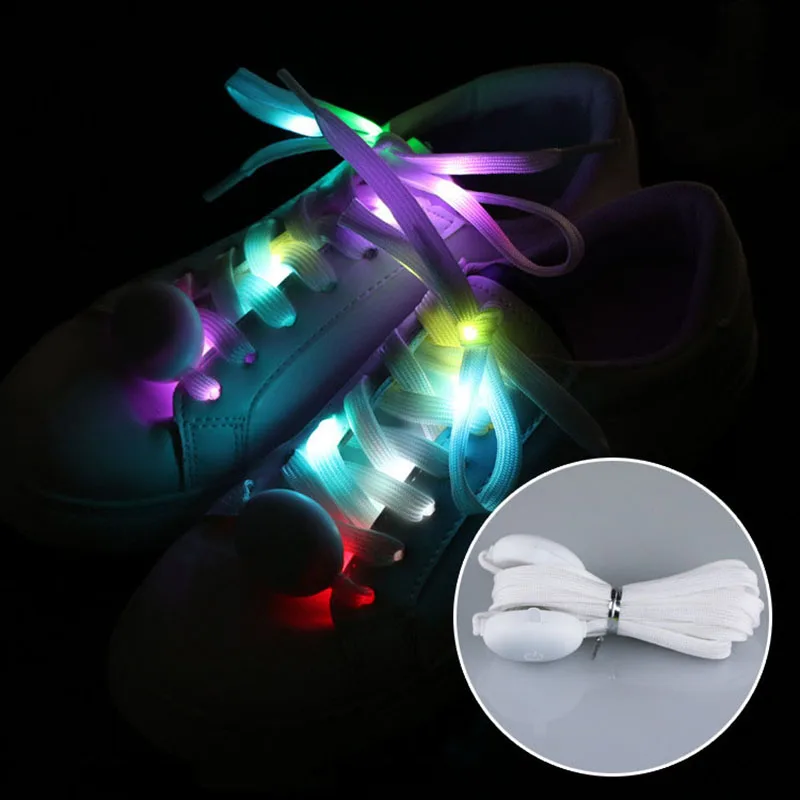 

1 Pair Luminescent Shoelace Light Up Shoelaces LED Laces Multi-color Flashing Nylon Shoestrings For Night Run Outdoor Sports